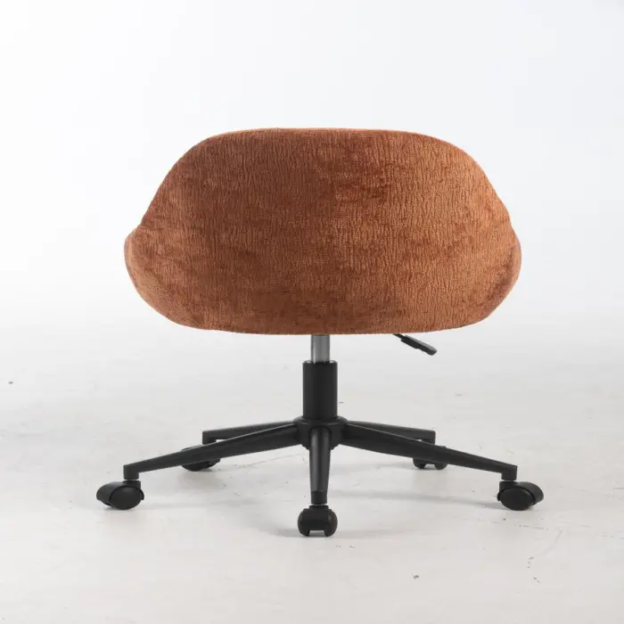 Sillon giratorio de terciopelo marrón de 56.5x61x77.5/87cm peso soportado136kgs - Image 4