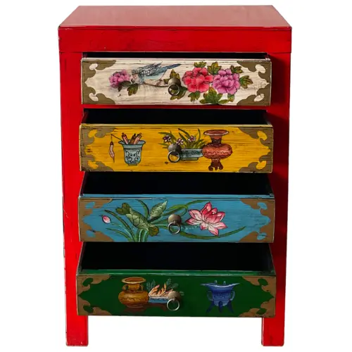 Cajonera de madera roja