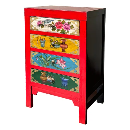 Cajonera de madera roja