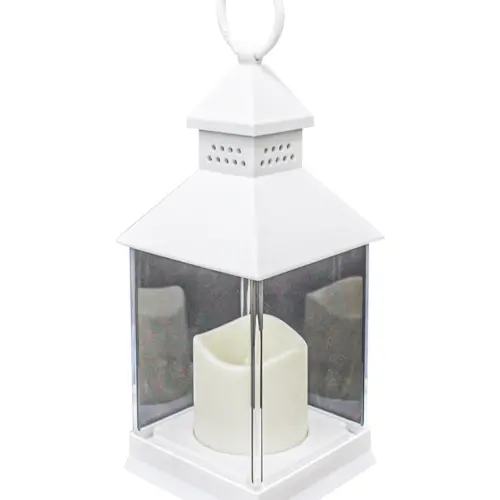 Linterna blanca con vela