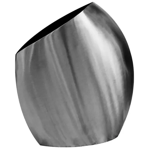 Florero de acero inoxidable plateado mate de 26x7x26.5