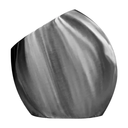 Florero de acero inoxidable plateado mate de 26x7x26.5