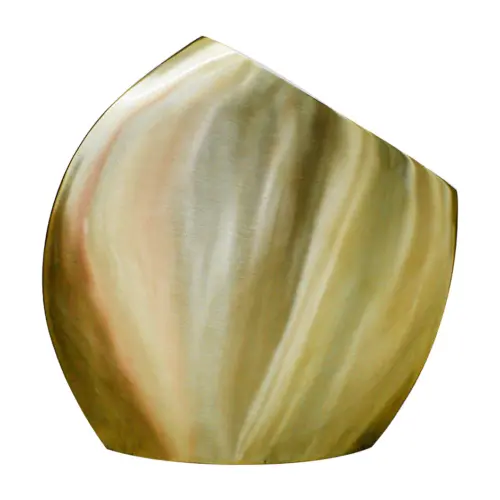 Florero de acero inoxidable dorado mate de 29x7x26.5