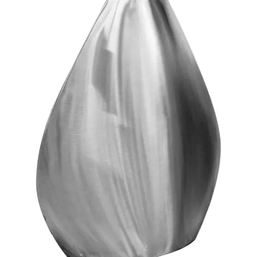 Florero de acero inoxidable plateado mate de 24x10x42cm