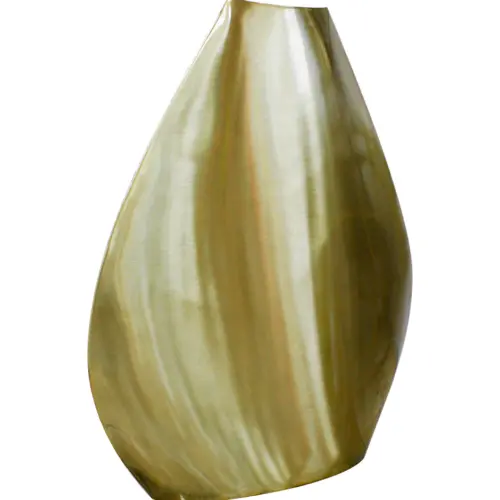 Florero de acero inoxidable dorado mate de 24x10x42cm