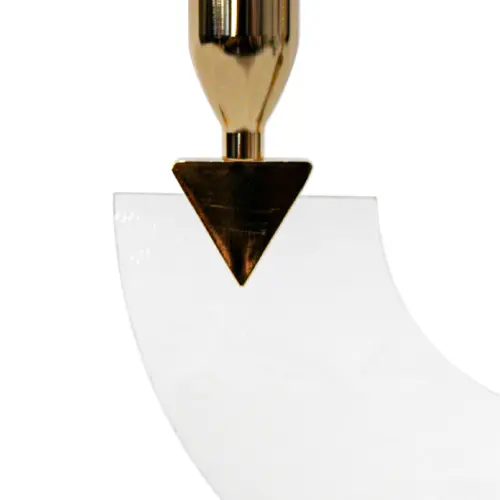 Candelabro de metal dorado para 3 velas con base de mármol de 22x8x18.5cm