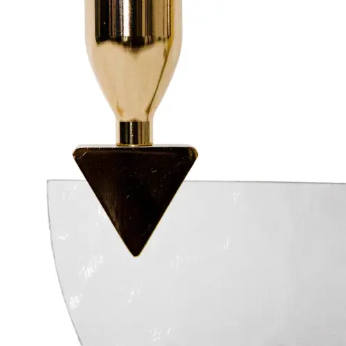 Candelabro de metal dorado para 3 velas con base de mármol de 20.5x8x17cm