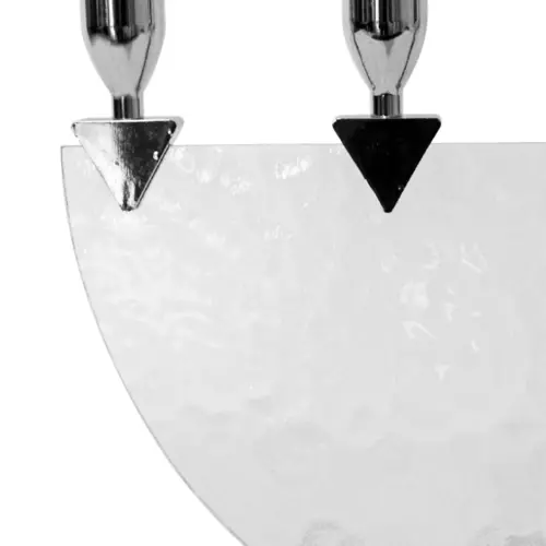 Candelabro de metal plateado para 5 velas con base de mármol de 36.5x12x26cm