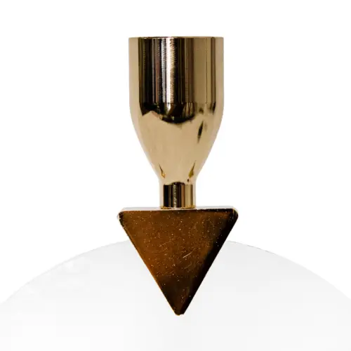Candelabro de metal dorado para 1 vela con base de mármol de 10x6x17cm