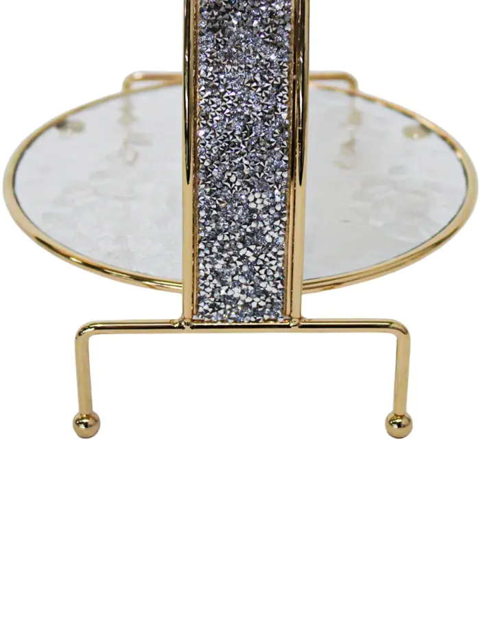 Dulcero de metal dorado con vidrio de 21x21x28cm - Image 3