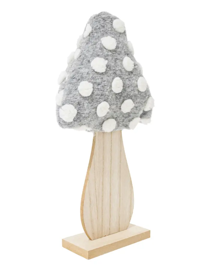 Seta de madera sobre base gris con blanco de 17.5x6x32.5cm - Image 2