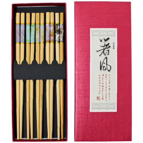 Juego de 5 pares de palillos para comida china diseño marmol