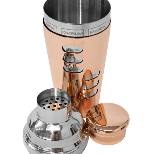 Shaker de metal color cobre de 25x9cm