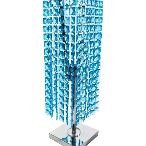 Lámpara de mesa con cuentas azules de 16.5×16.5x62cm
