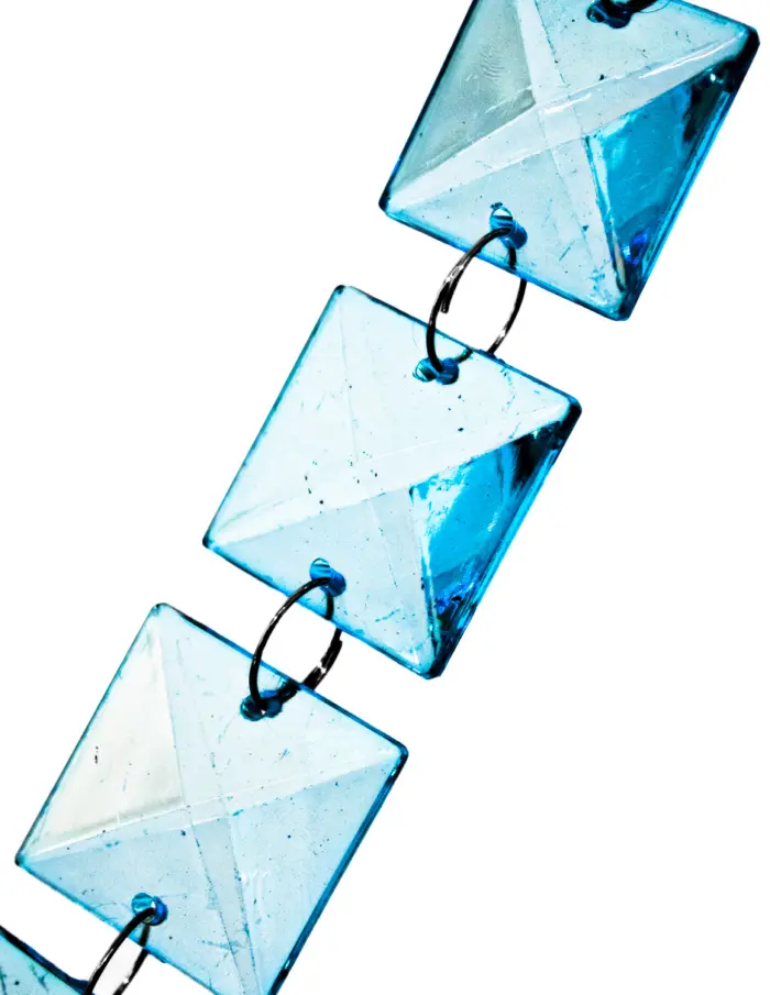 Lámpara de mesa con cuentas azules de 16.5x16.5x62cm - Image 5