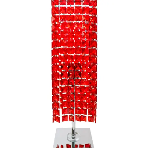 Lámpara de mesa con cuentas rojas de 16.5×16.5x62cm