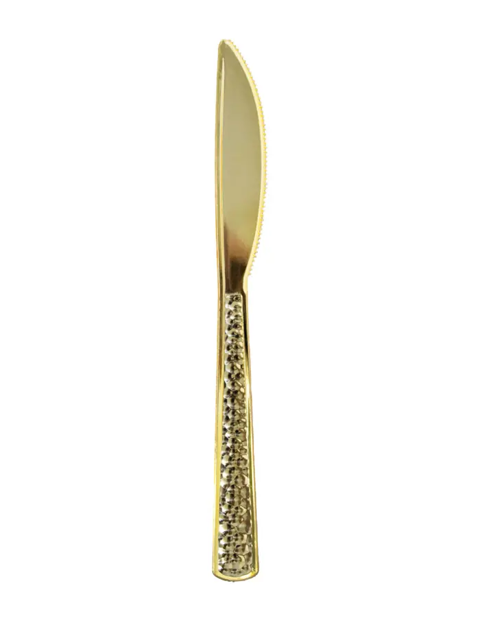 Juego de 10 cuchillos dorados de plastico - Image 2