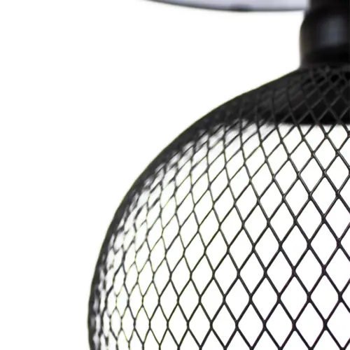 Lámpara de mesa de metal tejido de color negro de 27.5×27.5x43cm