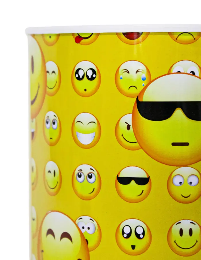 Alcancía de metal estampado emojis de 10x10x15cm - Image 3