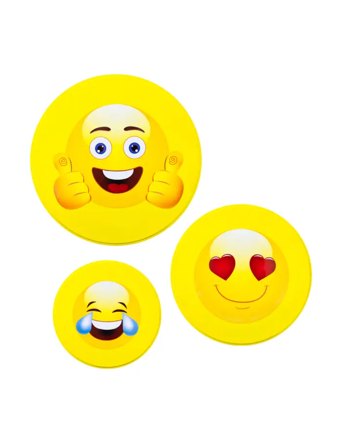 Juego de 3 cajas de metal diseño emojis de 9.5x9.5x20cm - Image 2