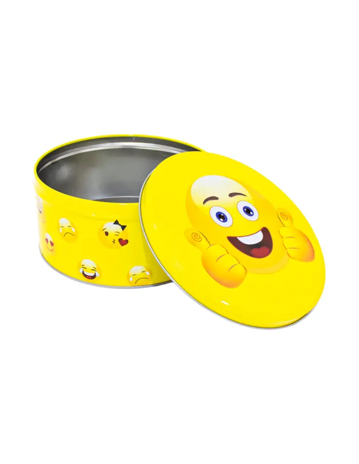 Juego de 3 cajas de metal diseño emojis de 9.5x9.5x20cm - Image 3