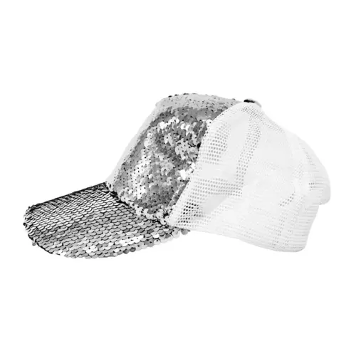 Gorra de lentejuela blanca