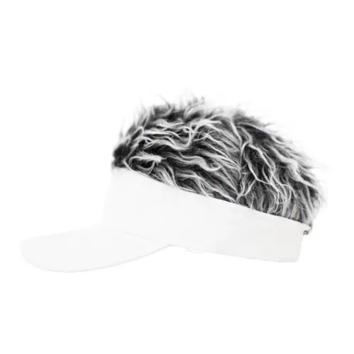 Visera blanca con peluche