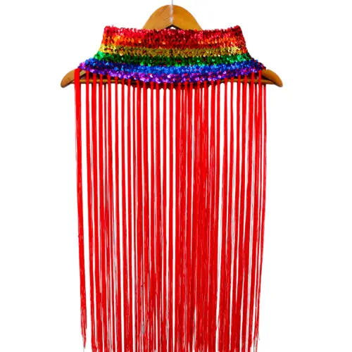 Falda de barbitas roja de 30x73x0.1cm