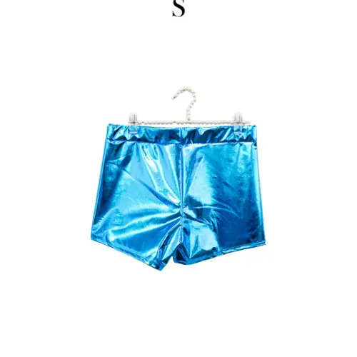 Short metálico azul talla S de 32x30x0.1cm