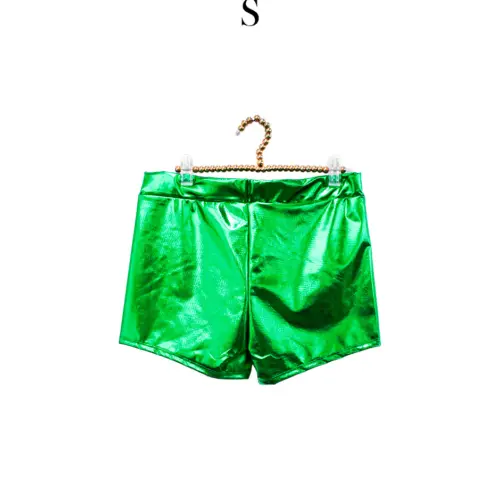 Short metálico verde talla S de 32x30x0.1cm