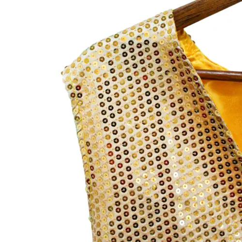 Chaleco de lentejuela dorado de108x69x0.1cm