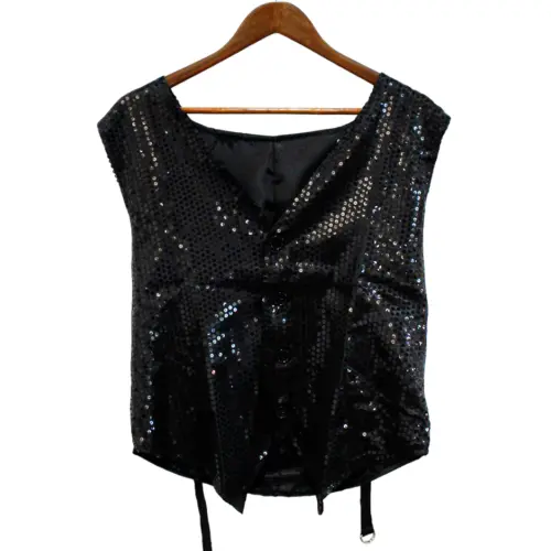 Chaleco de lentejuela negro de108x69x0.1cm