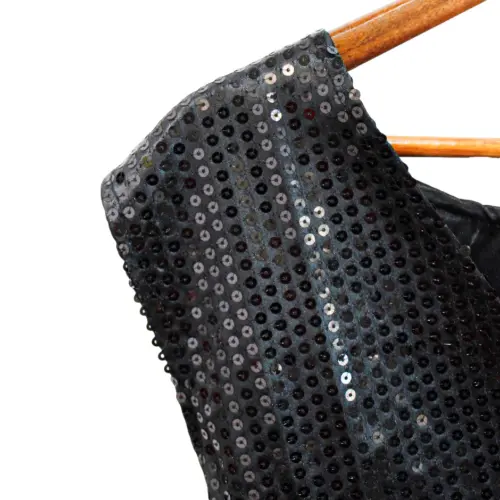 Chaleco de lentejuela negro de108x69x0.1cm