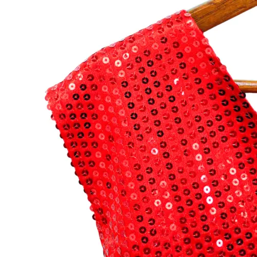 Chaleco de lentejuela rojo de108x69x0.1cm