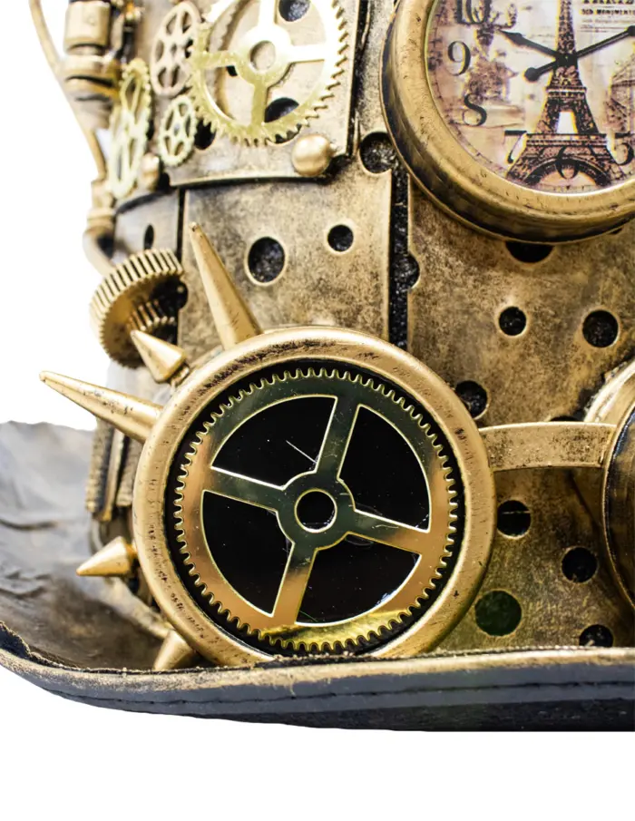 Sombrero con reloj y lentes dorado - Image 3