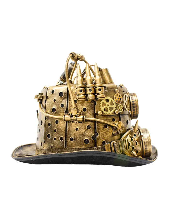 Sombrero con reloj y lentes dorado - Image 4
