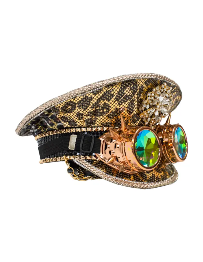 Sombrero diseño animal print con lentes dorado - Image 2