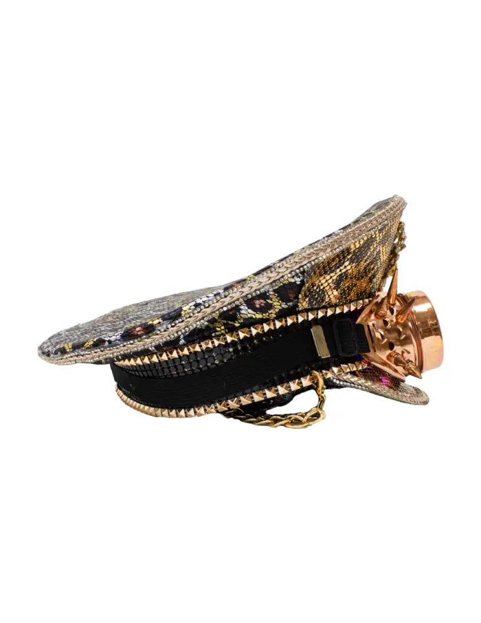 Sombrero diseño animal print con lentes dorado - Image 4