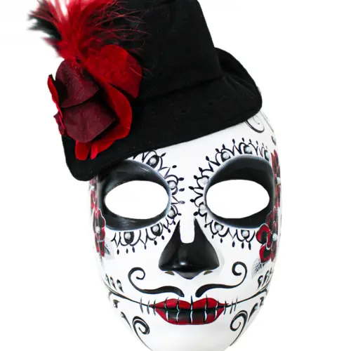 Mascará diseño catrín con sombrero de20x31x11cm