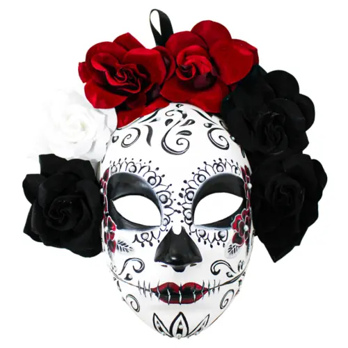 Mascará diseño catrína con sombrero de26x28x10.5cm