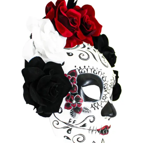 Mascará diseño catrína con sombrero de26x28x10.5cm