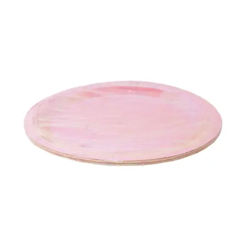 Paquete de 10 piezas de plato desechable rosa nacarado de 23cm