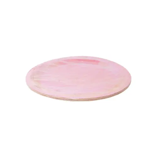 Paquete de 10 piezas de plato desechable rosa nacarado de 18cm