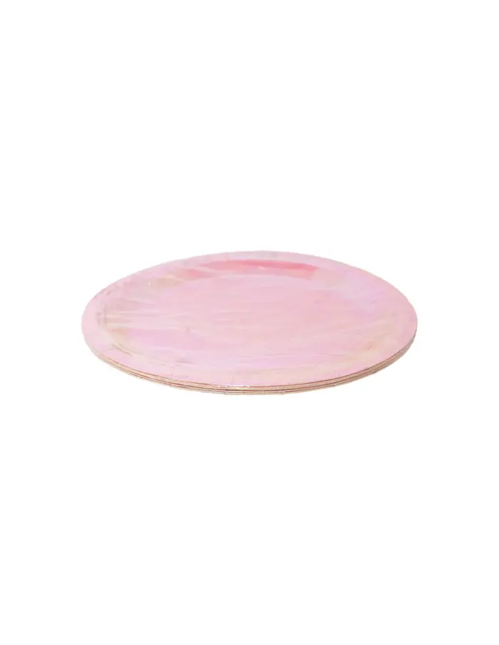 Paquete de 10 piezas de plato desechable rosa nacarado de 18cm - Image 2