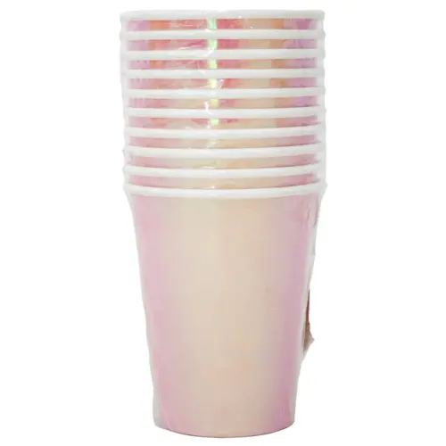 Paquete de 10 piezas de vaso desechable rosa nacarado de 7x9cm