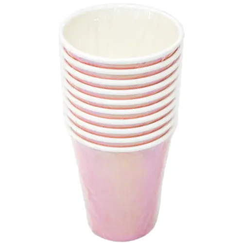 Paquete de 10 piezas de vaso desechable rosa nacarado de 7x9cm