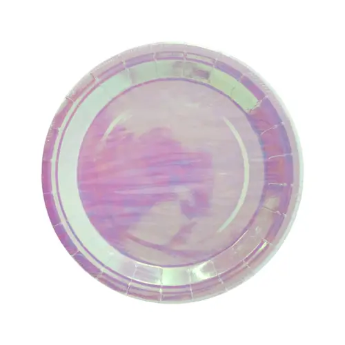 Paquete de 10 piezas de plato desechable blanco nacarado de 23cm