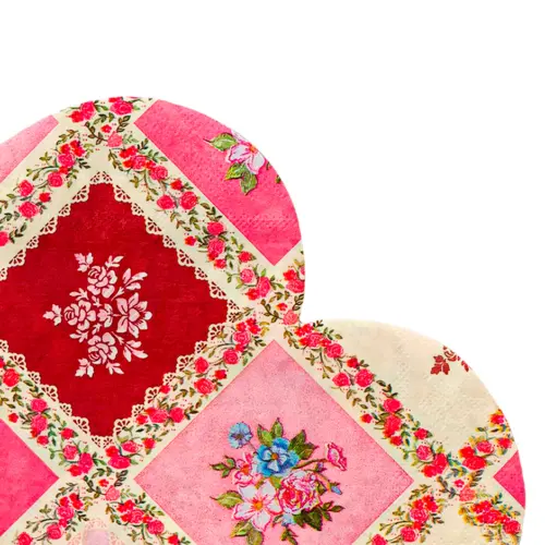 Paquete de servilletas de papel diseño corazon con 20 piezas