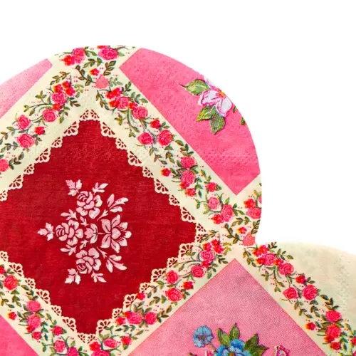 Paquete de servilletas de papel diseño corazon con 20 piezas