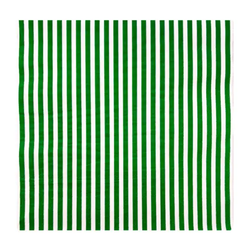 Paquete de servilletas de papael a rayas  blancas con verde con 20 piezas de 33x33cm